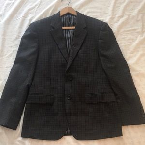 Stafford Plaid Suit Jacket With Elbow Patches